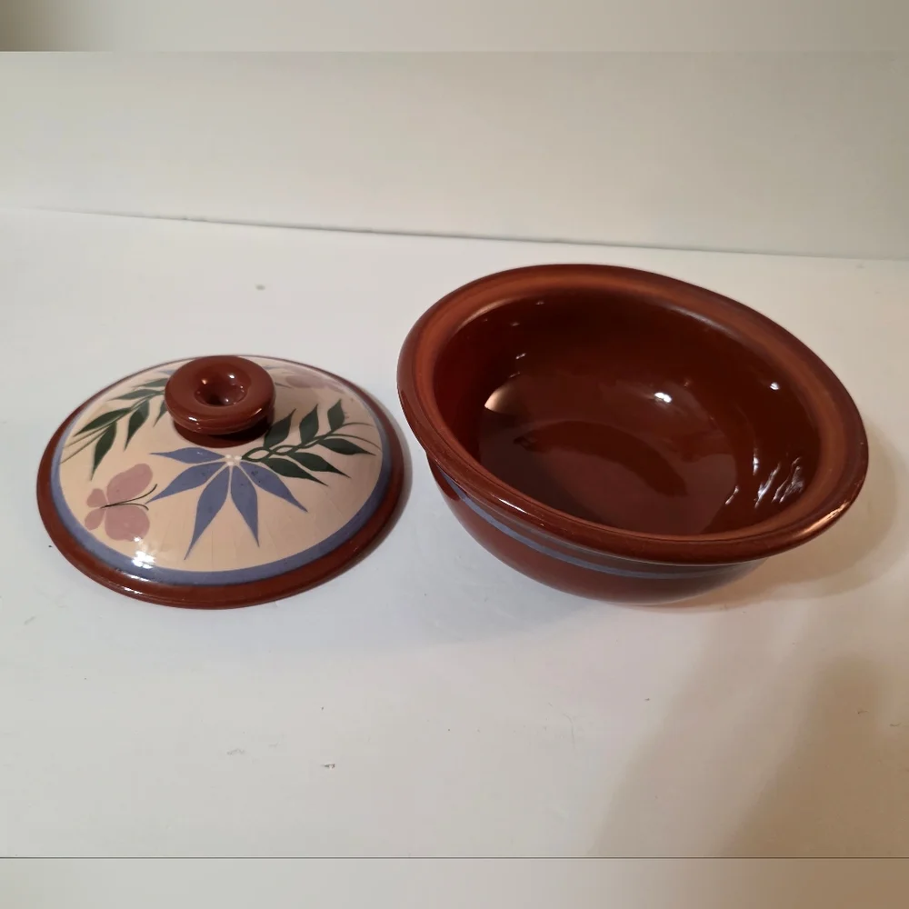 Hand Crafted Redware Pottery Casserole Mexico